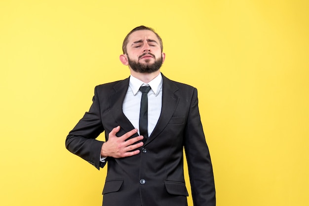 Young business person feel stomach ache