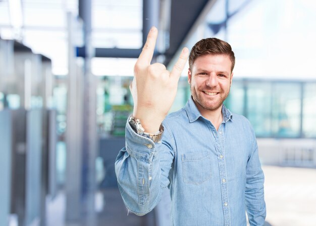 young businessman happy expression