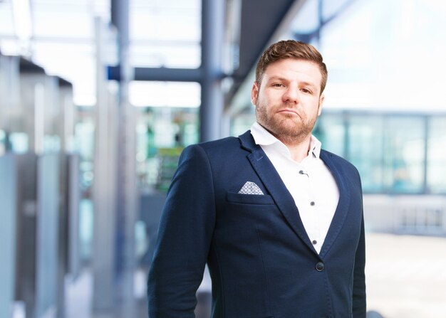 young businessman happy expression