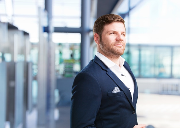 young businessman happy expression