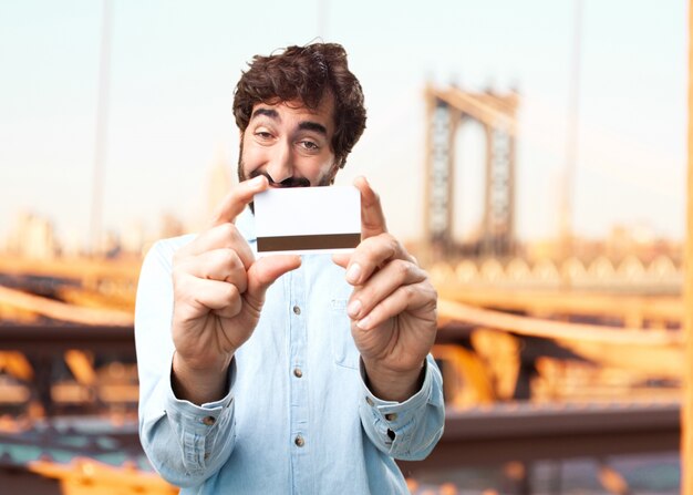 young businessman happy expression