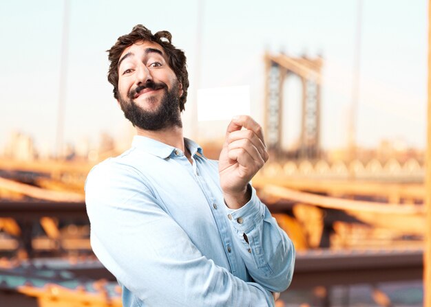 young businessman happy expression