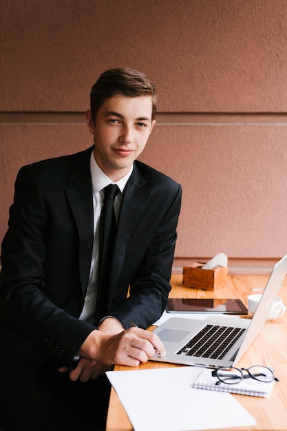 Young businessman in the office