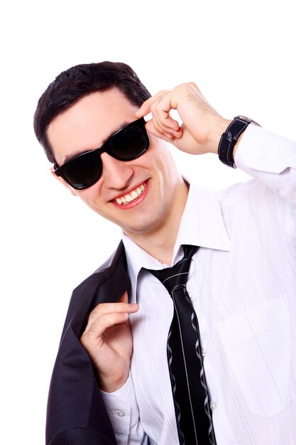 Young businessman in sunglasses