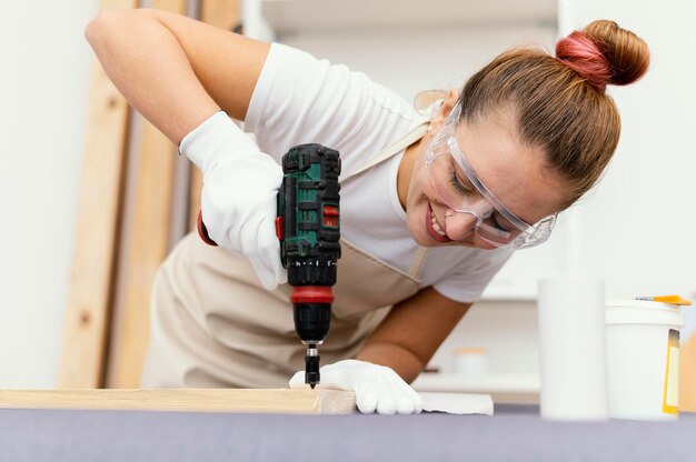 Young businesswoman owner working