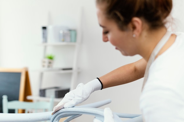 Free photo young businesswoman owner working