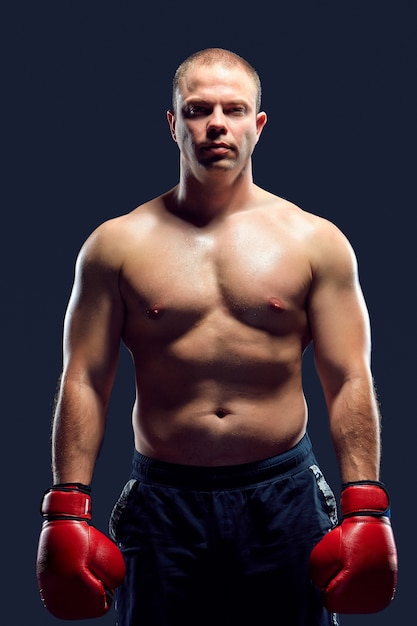 Free photo young caucasian boxer