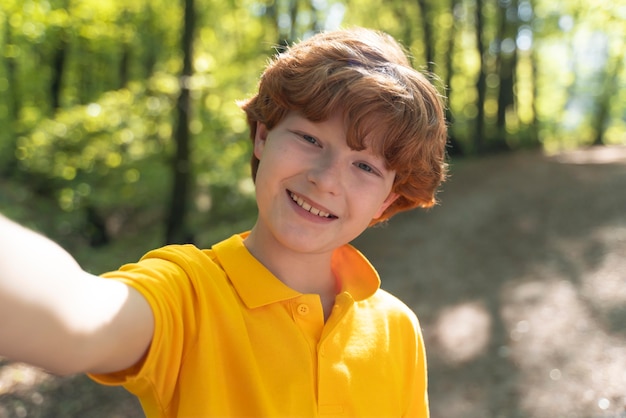 Young child exploring the nature