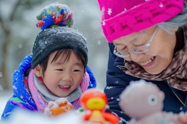 Free photo young child with autism playing with family