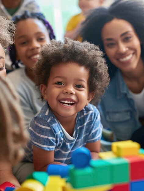 Young children with autism playing together