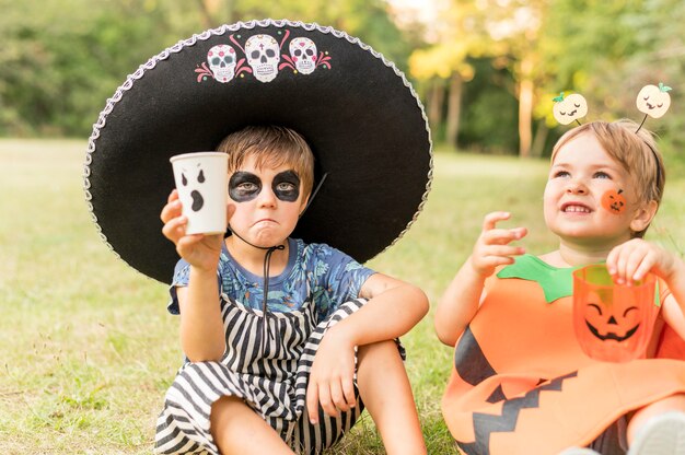 Young childs with halloween costume