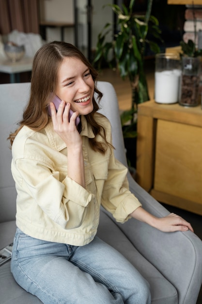 Free photo young co worker spending time in office