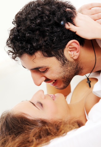 Young couple in bed