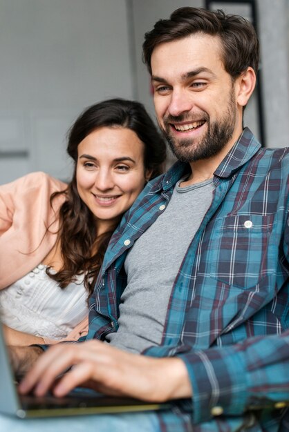 Young couple browsing the internet