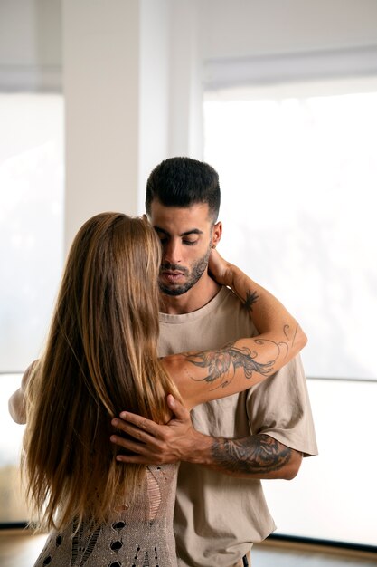 Young couple dancing bachata