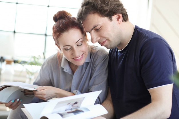 Young couple enjoying time together at home