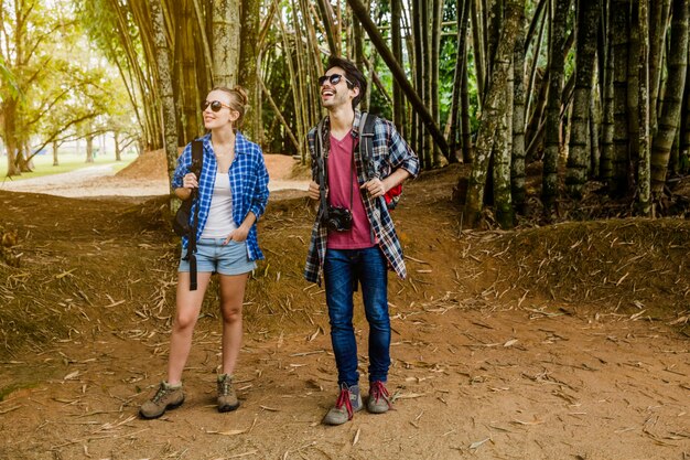 Young couple in forest