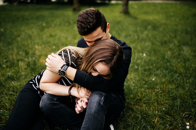 Free photo young couple having fun