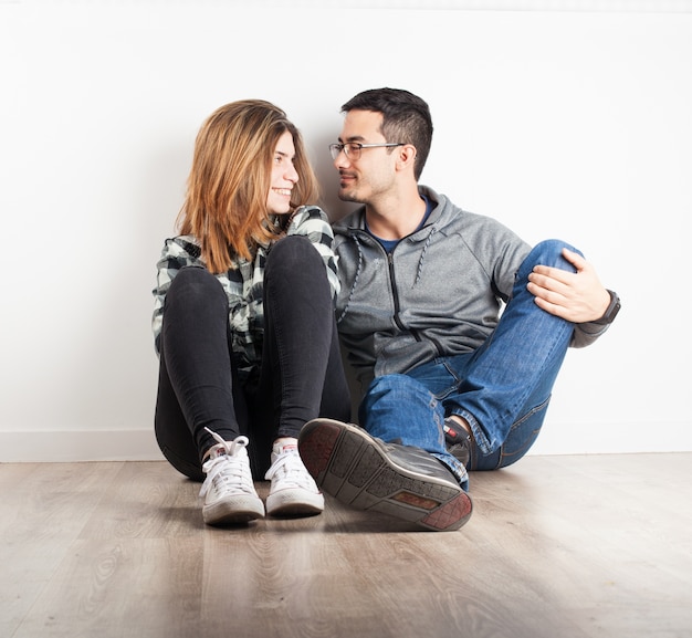 Young couple looking into each other's eyes