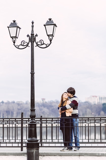 Young couple in love outdoor