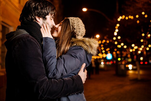 Young couple in love outdoor