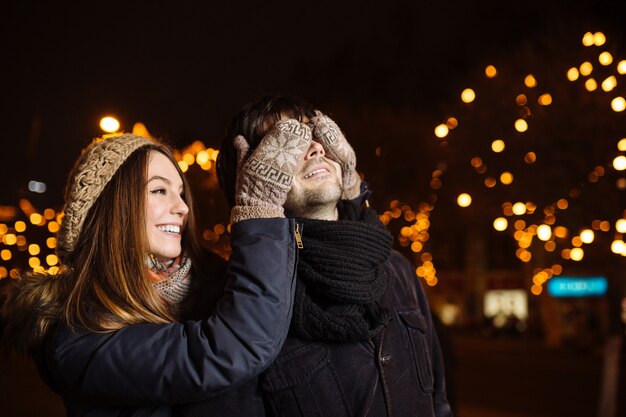 Young couple in love outdoor