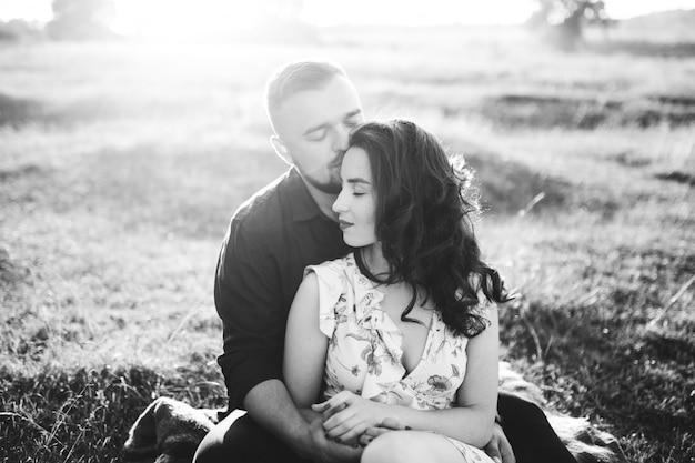 Free photo young couple in love walking in the park