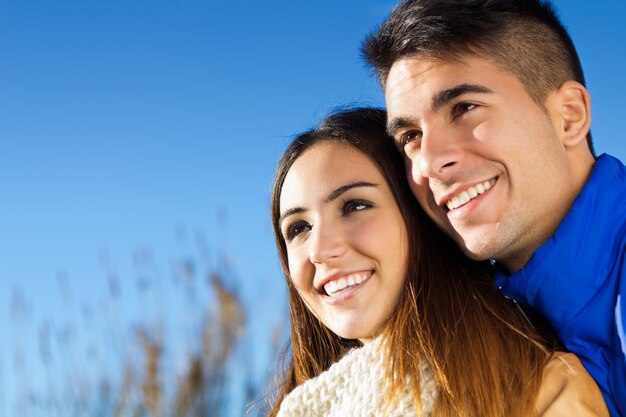 young couple in the park