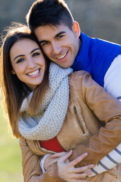 young couple in the park