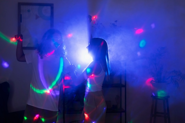 Young couple spending time together at night