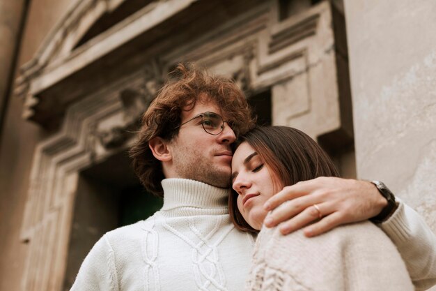 Young couple spending time together outdoors