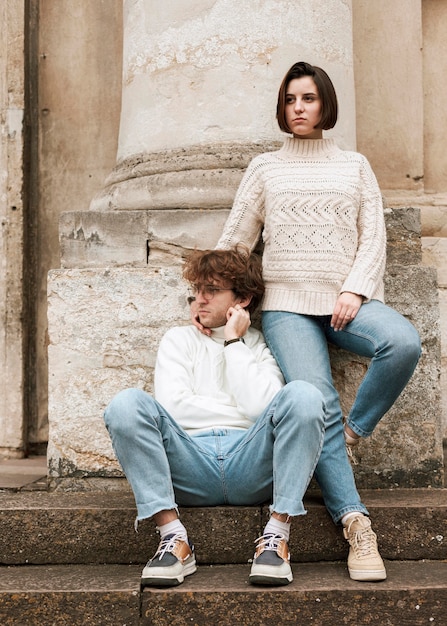 Young couple spending time together outside