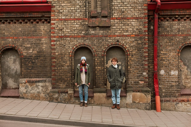 Young couple traveling together