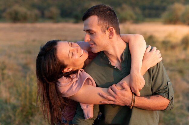 Young couple travelling together