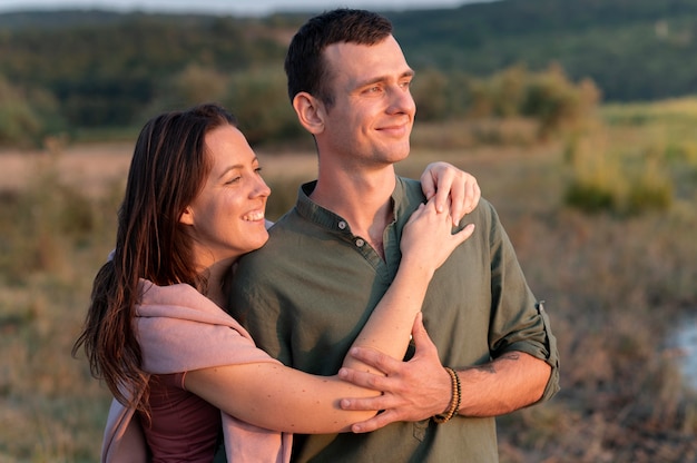 Young couple travelling together