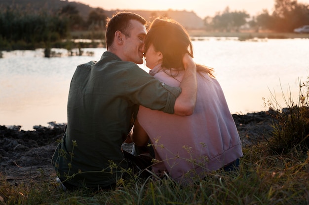 Young couple travelling together