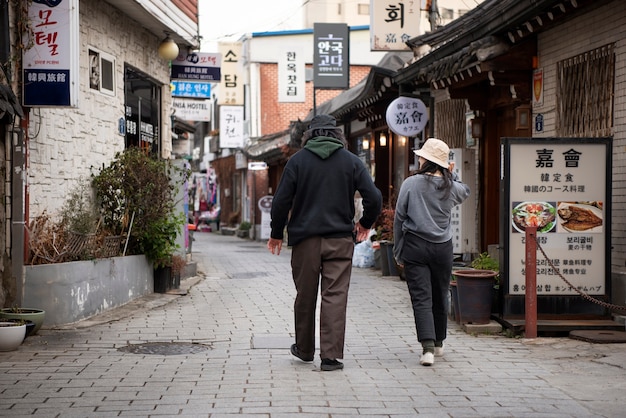 Young couple wearing bucket hats