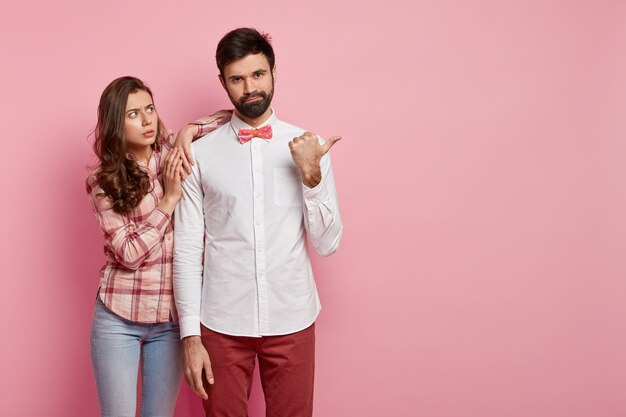 Young couple wearing colorful clothes