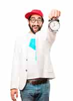 Foto gratuita giovane uomo d'affari pazzo con un orologio