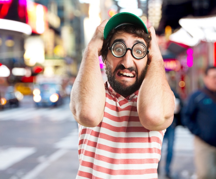 Free Photo young crazy man worried
