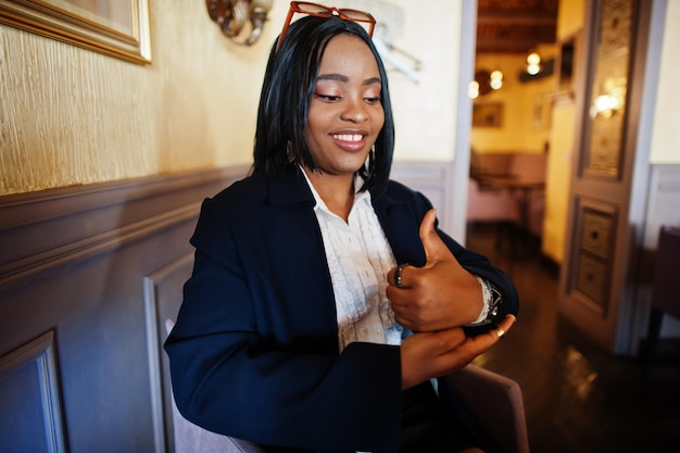 Young deaf mute african american woman using sign language