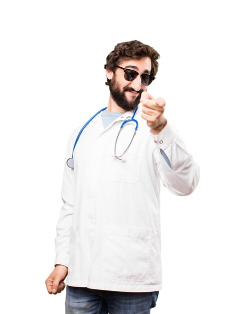 young doctor man dancing