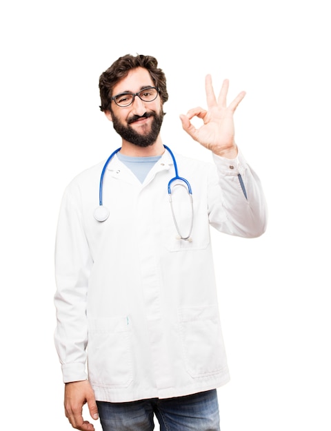 young doctor man okay sign