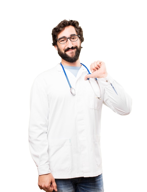 young doctor man proud expression