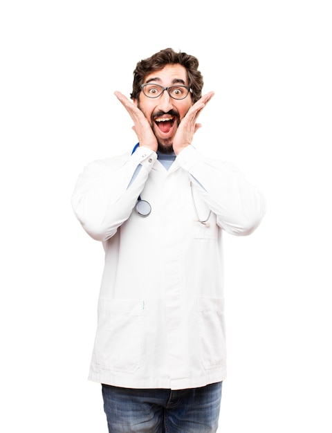 young doctor man surprised