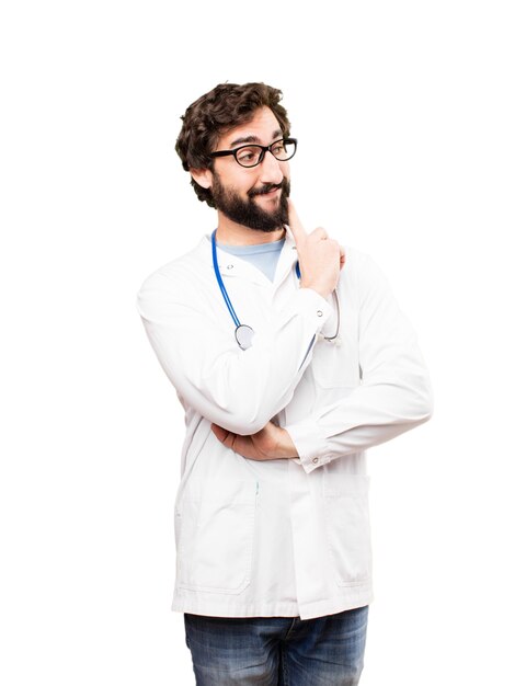 young doctor man thinking