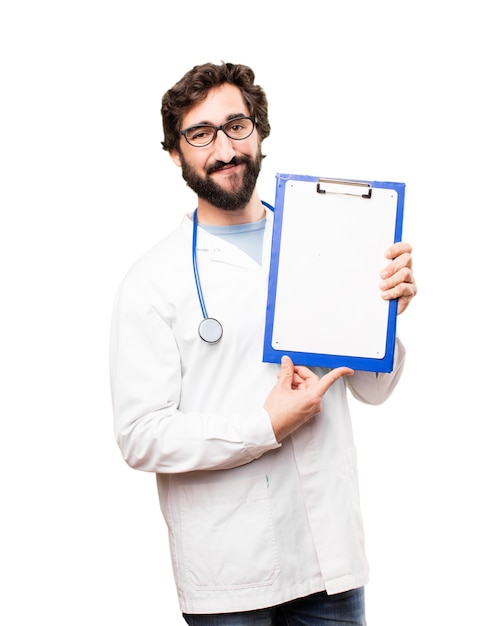 young doctor man with a report