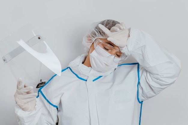 Young doctor wearing a face mask