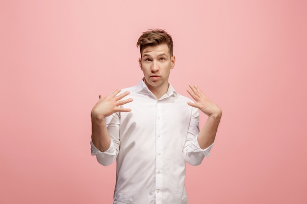 Young emotional surprised man