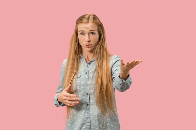 Young emotional surprised woman